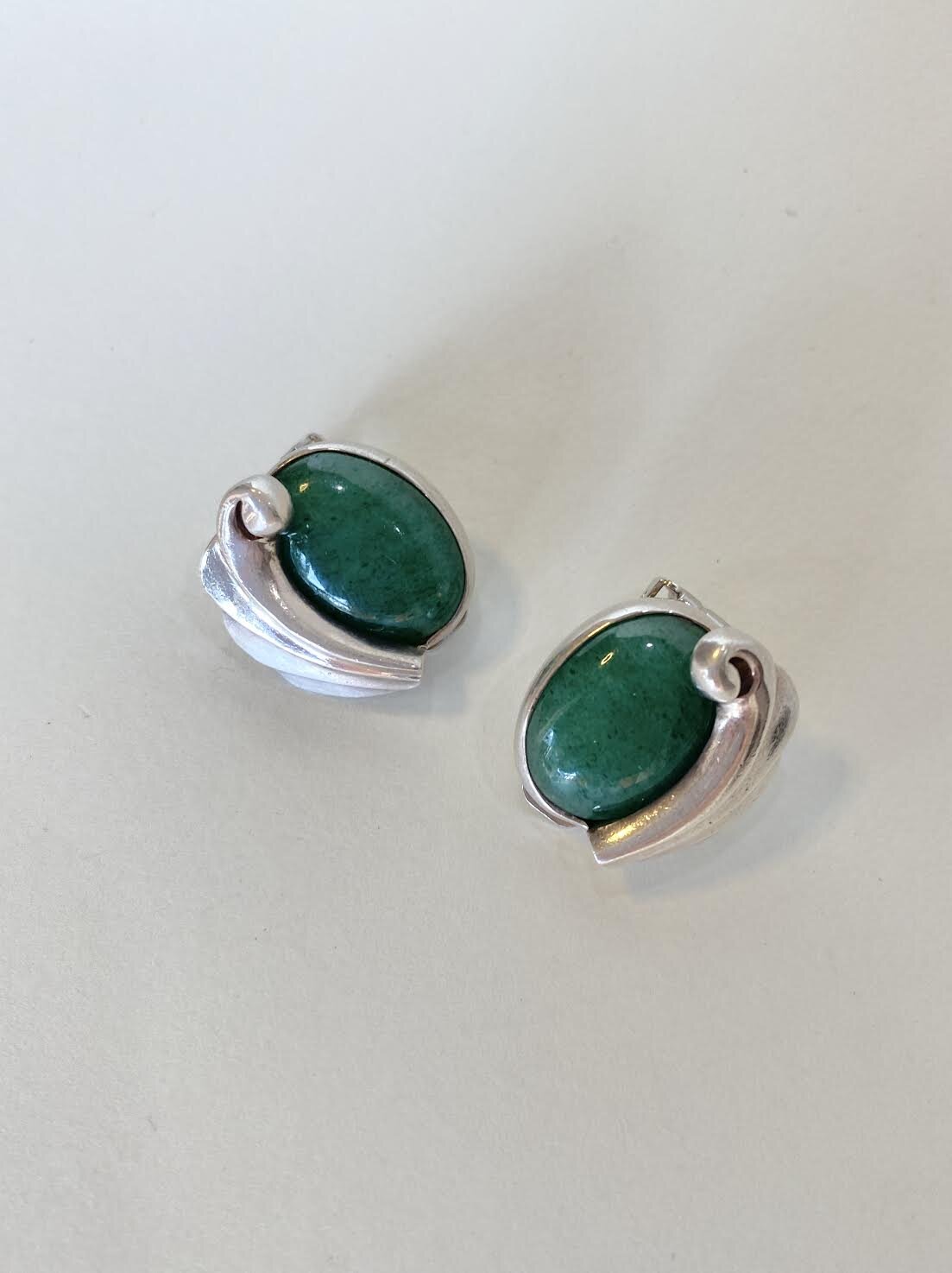 Antonio Pineda Silver and Aventurine Quartz Earrings