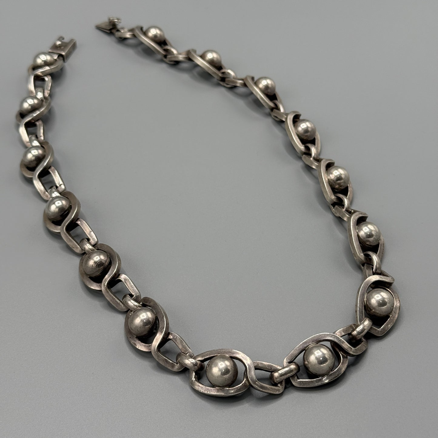 Estate Sterling Silver Eight Ball Necklace