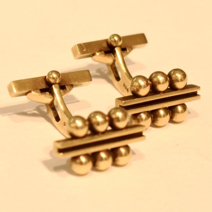 Estate Georg Jensen 18 kt. Gold Cufflink by Harold Nielsen, Design 319