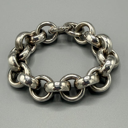 Estate Sterling Silver Chunky Round Link Bracelet by Thistle & Bee