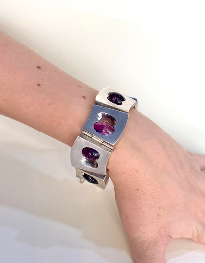 Antonio Pineda Silver and Amethyst Bracelet