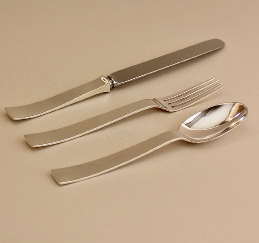 Old Newbury Crafters Sterling Silver Hand Wrought "DECO PATTERN''.