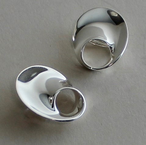 Georg Jensen sterling Silver "Mobius" Earrings large