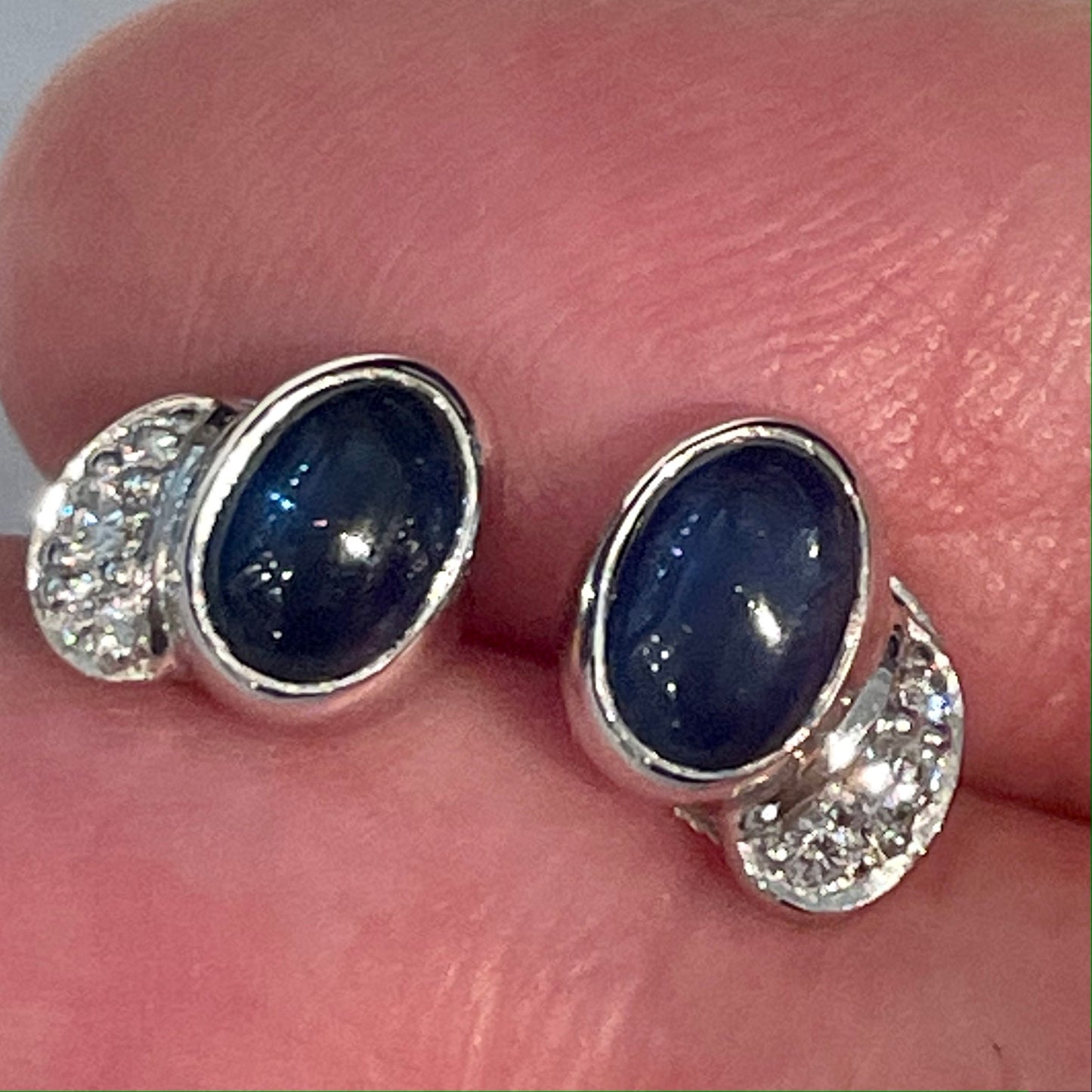 Georg Jensen 18K White Gold "Carnival" Sapphire Earrings with Diamonds