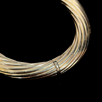 Estate 18kt Gold Fluted Italian Bangle