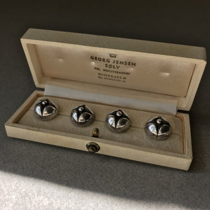 Georg Jensen "Boxed" Sterling Silver Button Set, No. 34 Very Rare