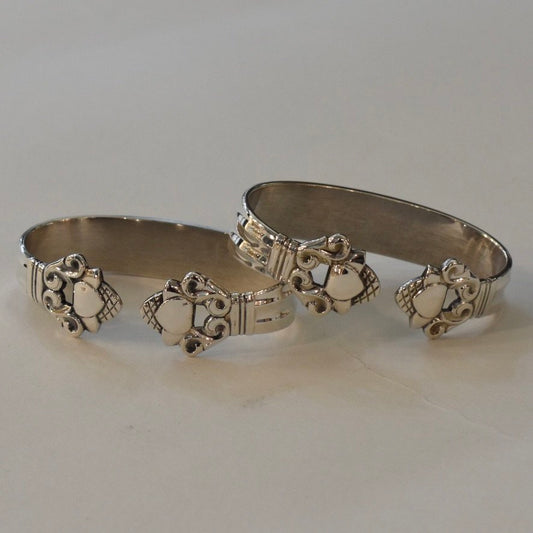 Estate Pair of Georg Jensen Sterling Silver "Acorn" Napkin Rings by Johan Rohde