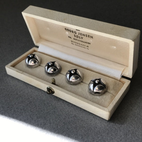 Georg Jensen "Boxed" Sterling Silver Button Set, No. 34 Very Rare