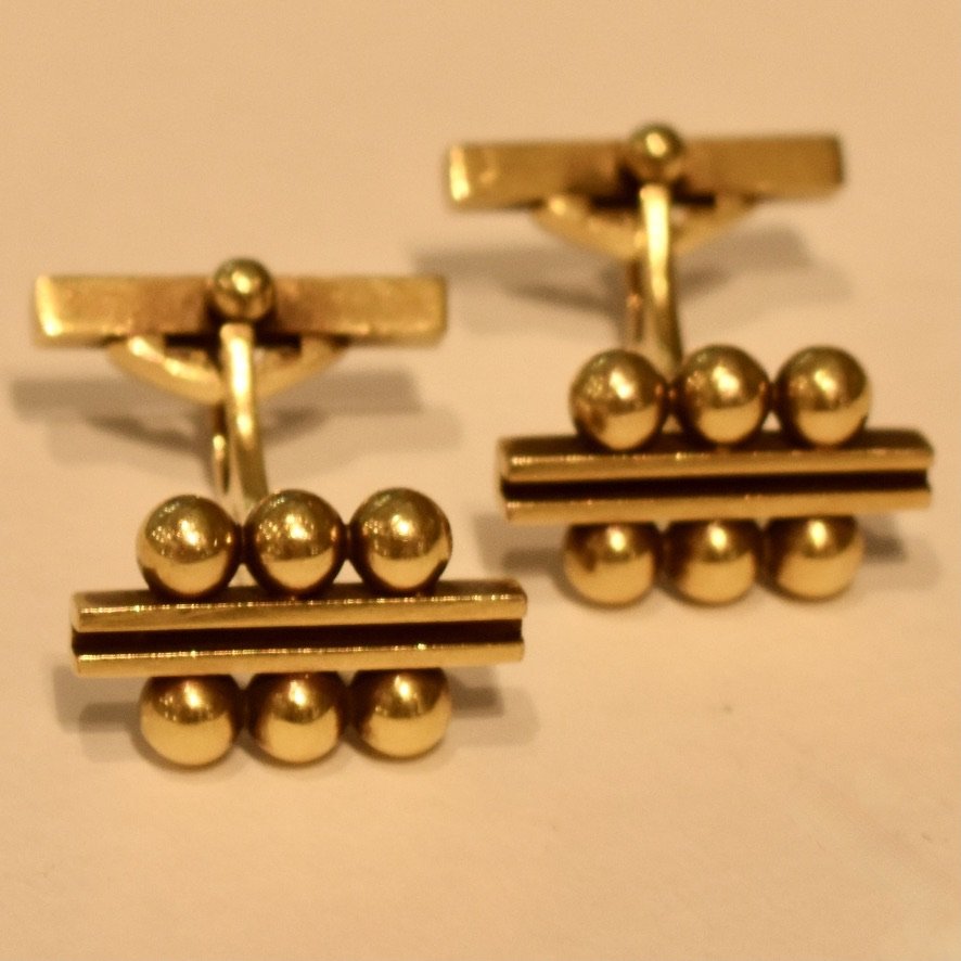 Estate Georg Jensen 18 kt. Gold Cufflink by Harold Nielsen, Design 319