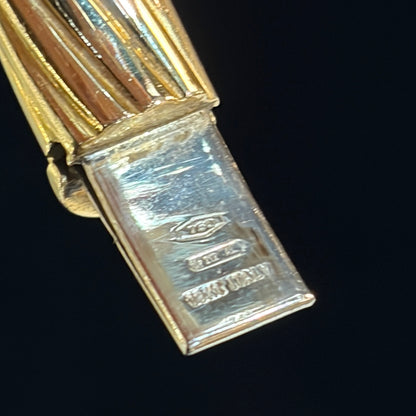 Estate 18kt Gold Fluted Italian Bangle