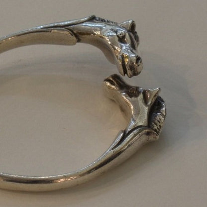 Estate Hermès Sterling Silver Double-Headed Horse Bangle