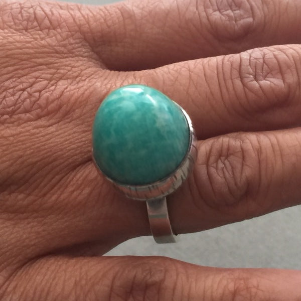 Hans Hansen Sterling Silver Ring with Amazonite Gemstone