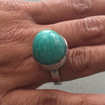 Hans Hansen Sterling Silver Ring with Amazonite Gemstone