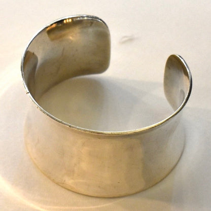 Estate Georg Jensen Sterling Silver Cuff Wide Bracelet by Ove Wendt, Design No. 22C