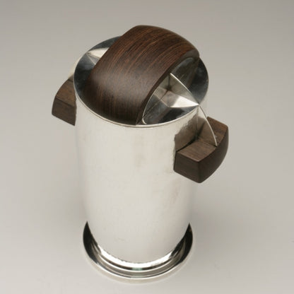 Maison Bloch Eschwege .950 Silver and Wood Art Deco Cocktail Shaker/Urn