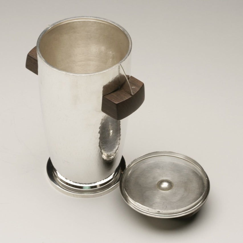 Maison Bloch Eschwege .950 Silver and Wood Art Deco Cocktail Shaker/Urn