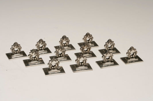 Georg Jensen Sterling Silver Set of Twelve Place Card Holders