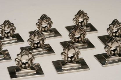 Georg Jensen Sterling Silver Set of Twelve Place Card Holders