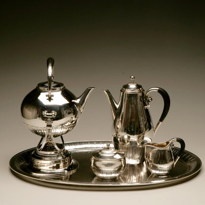 Georg Jensen Sterling Silver "Cosmos" Coffee & Tea Service Complete Set