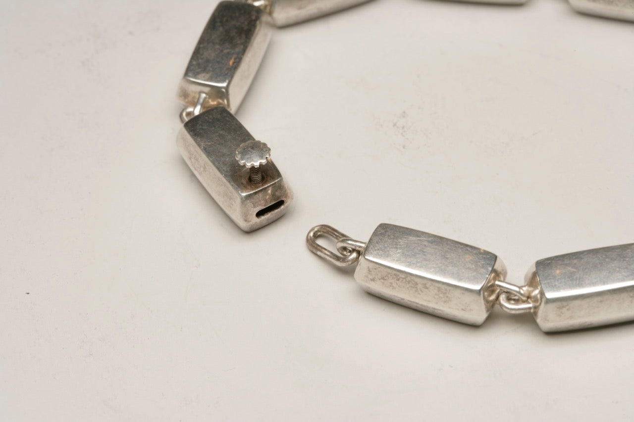 Hans Hansen Sterling Silver "Block" Necklace, c. 1950