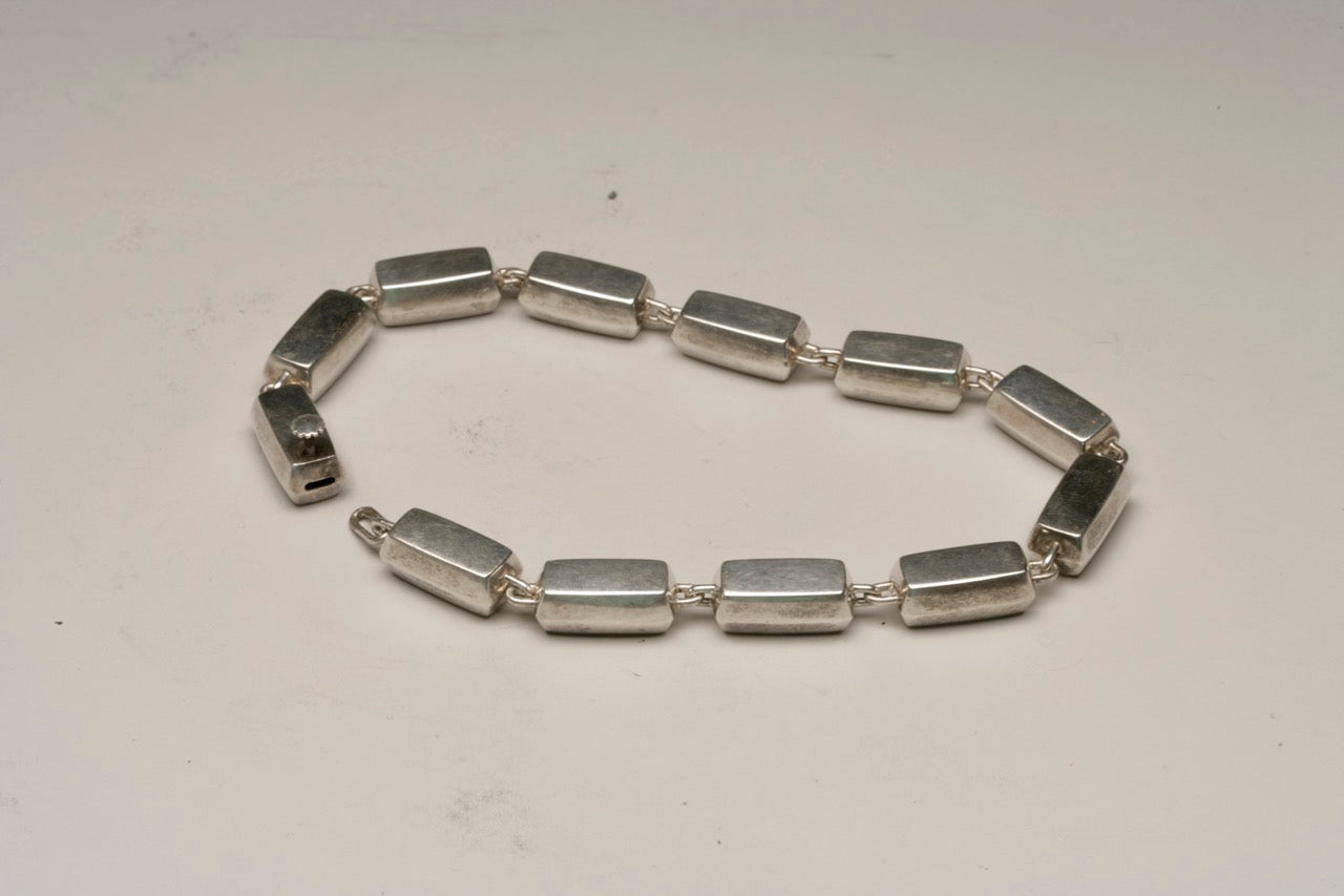 Hans Hansen Sterling Silver "Block" Necklace, c. 1950