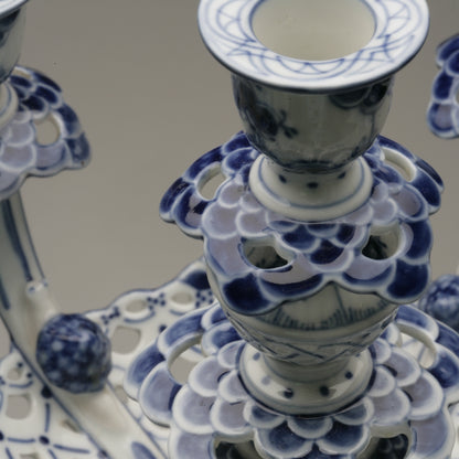 Royal Copenhagen Pair of Porcelain Candelabra by Arnold Krog