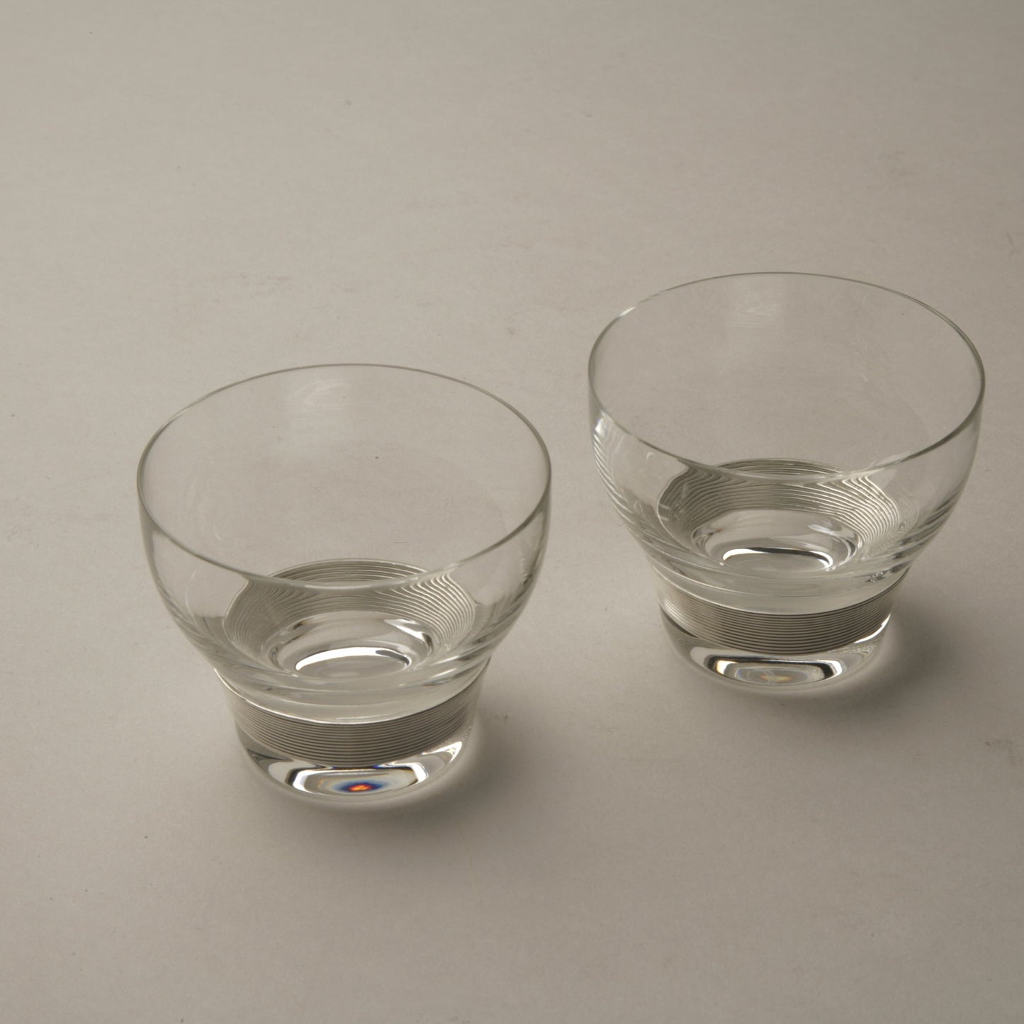 Georg Jensen Pair of  Koppel Crystal Glasses with 999 Silver Wire