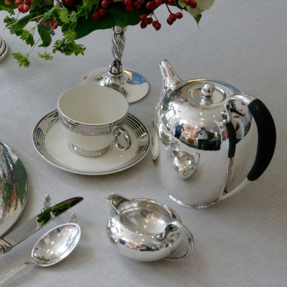 Georg Jensen Sterling Silver Art Deco Coffee and Tea Service No.787 by Johan Rohde