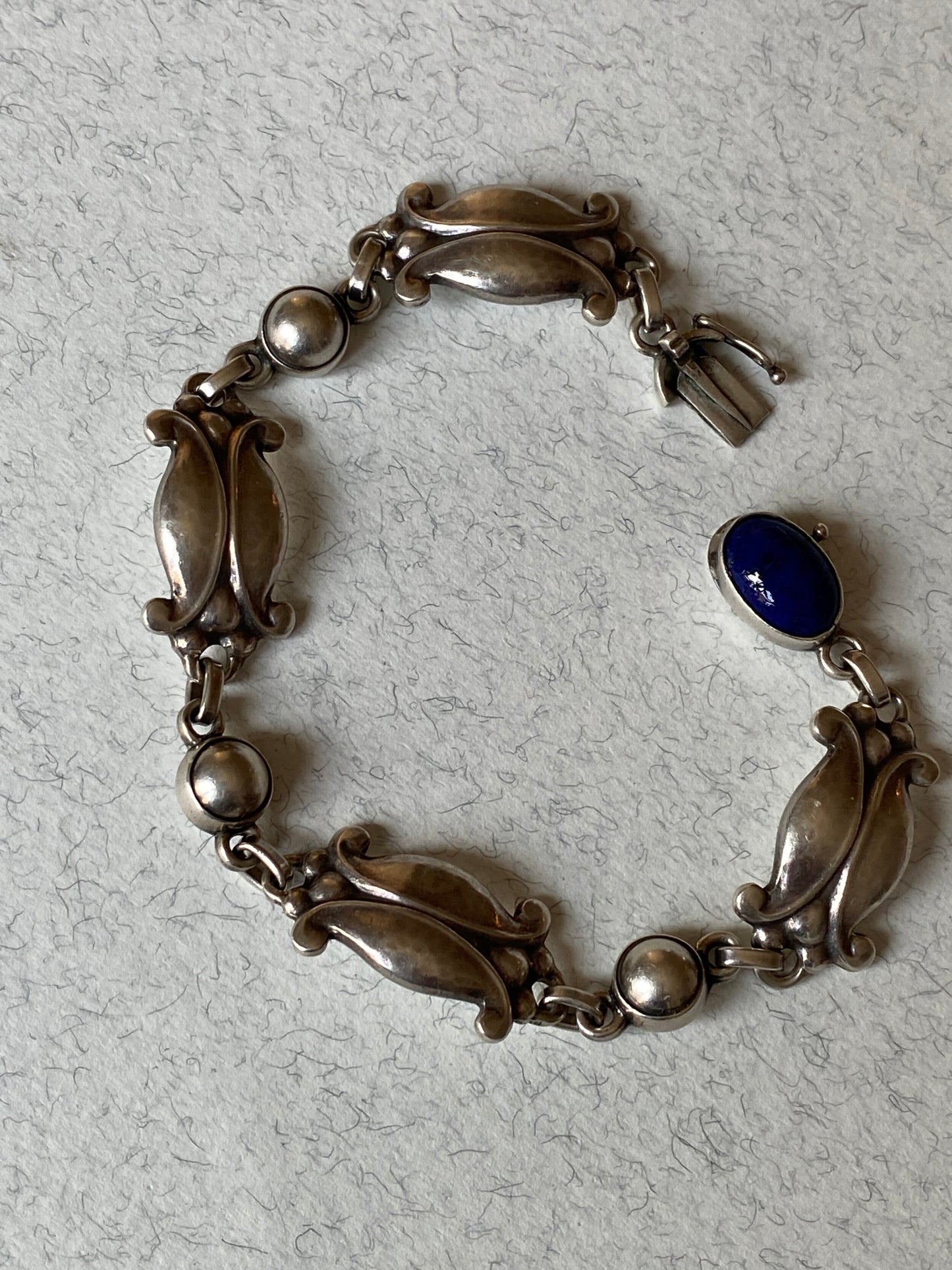 Georg Jensen Sterling Silver Bracelet with Lapis, Design No. 15