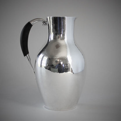 Georg Jensen Sterling Silver Pitcher with Ebony Handle, No.743 by Johan Rohde