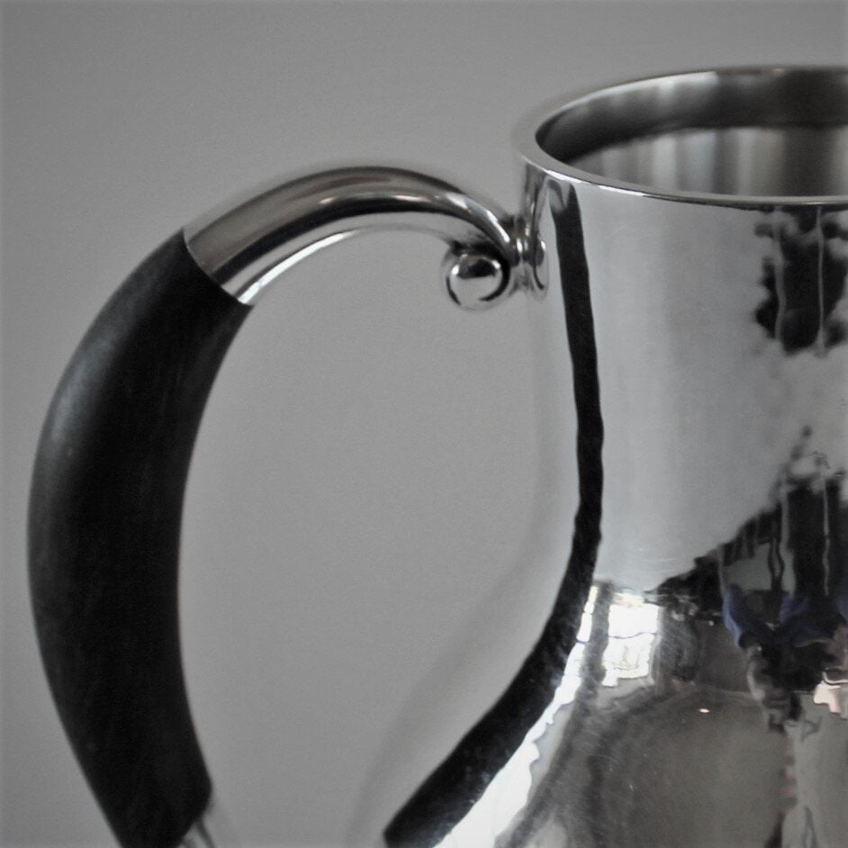 Georg Jensen Sterling Silver Pitcher with Ebony Handle, No.743 by Johan Rohde