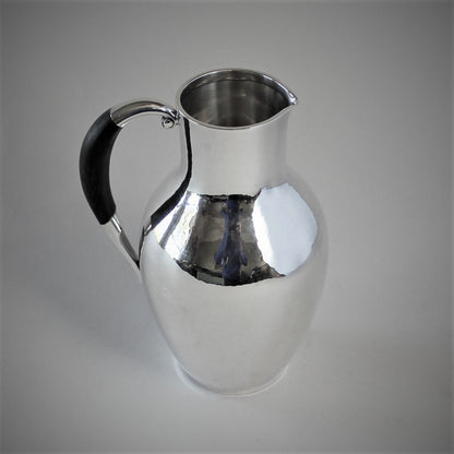 Georg Jensen Sterling Silver Pitcher with Ebony Handle, No.743 by Johan Rohde