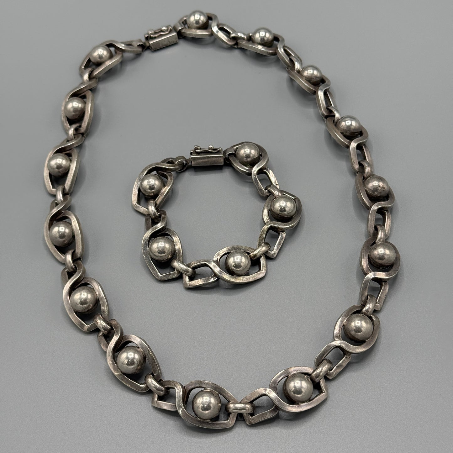 Estate Sterling Silver Eight Ball Necklace