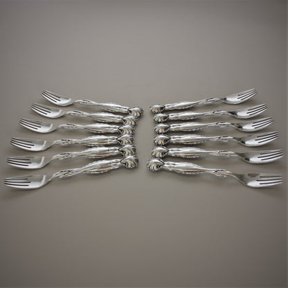 Estate Georg Jensen Sterling Silver No.55 Complete Fish Service Set for 12 persons