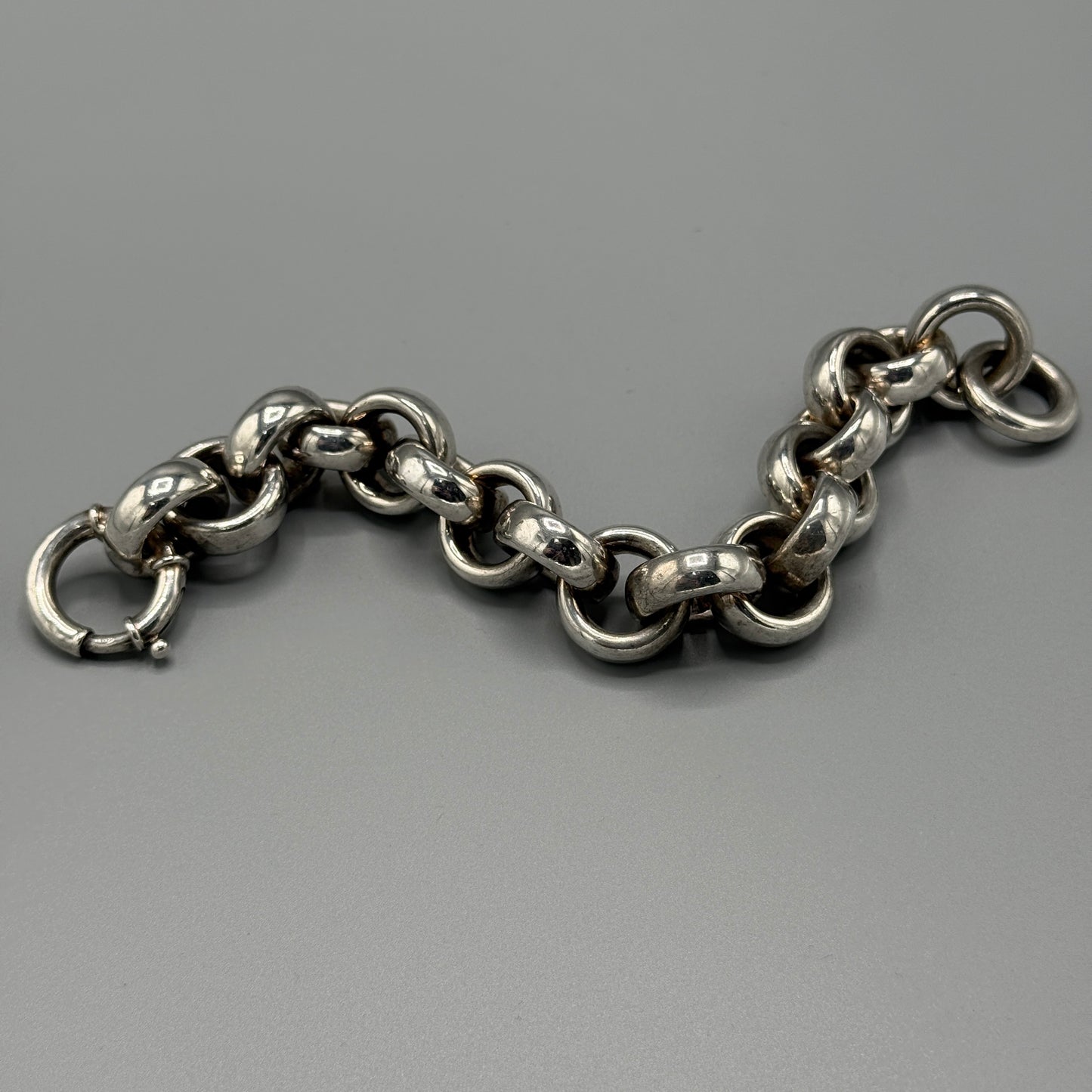 Estate Sterling Silver Chunky Round Link Bracelet by Thistle & Bee