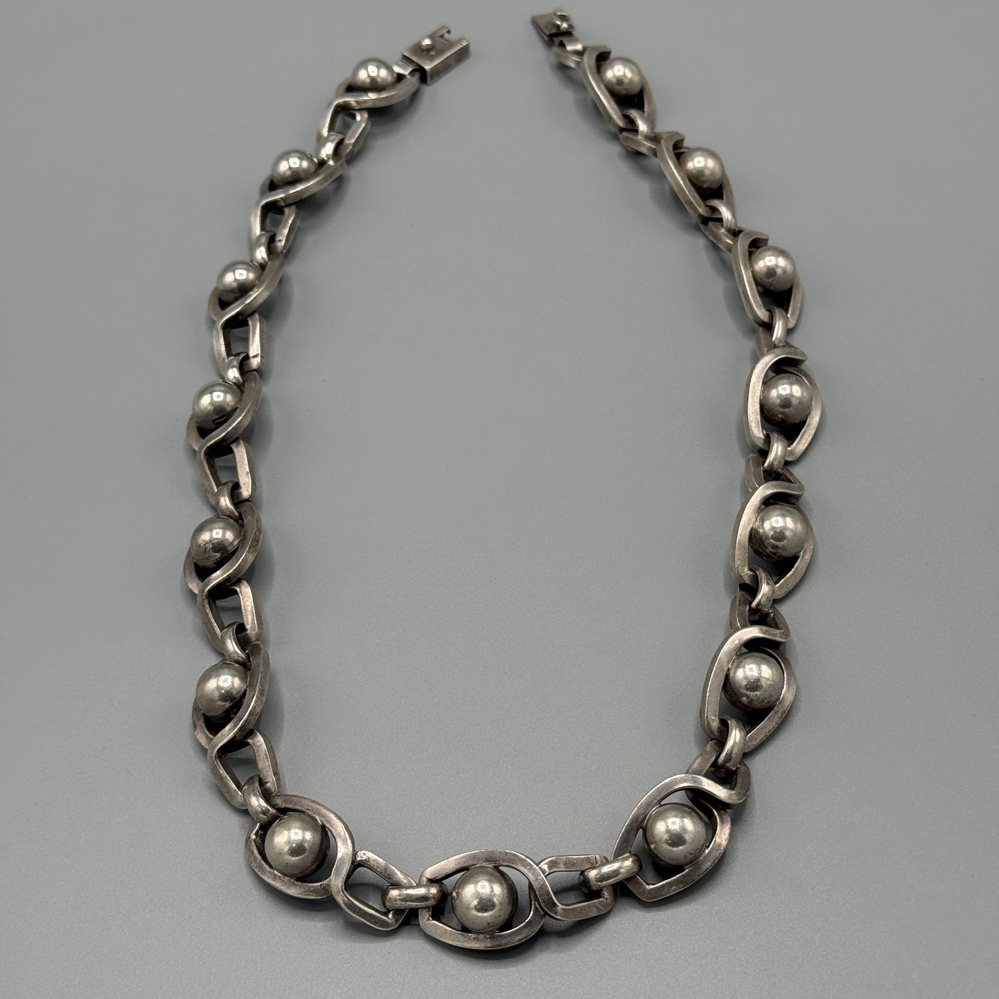 Estate Sterling Silver Eight Ball Necklace