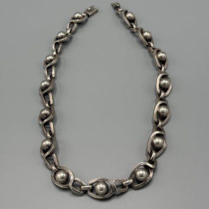 Estate Sterling Silver Eight Ball Necklace