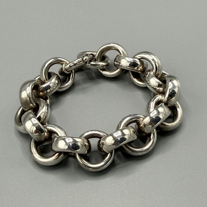 Estate Sterling Silver Chunky Round Link Bracelet by Thistle & Bee