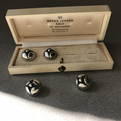 Georg Jensen "Boxed" Sterling Silver Button Set, No. 34 Very Rare