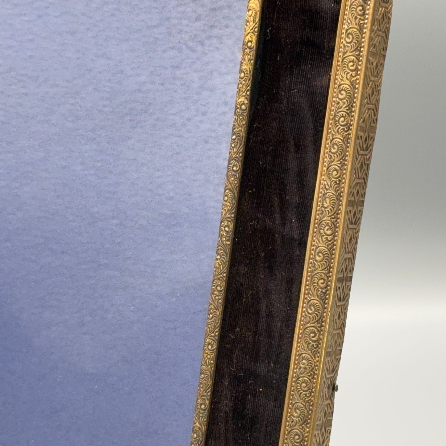 Estate French Bronze and Jade Medallion Picture Frame