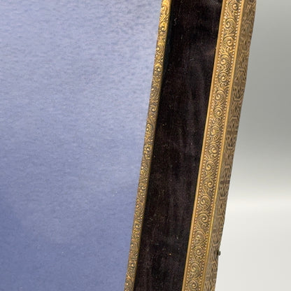 Estate French Bronze and Jade Medallion Picture Frame