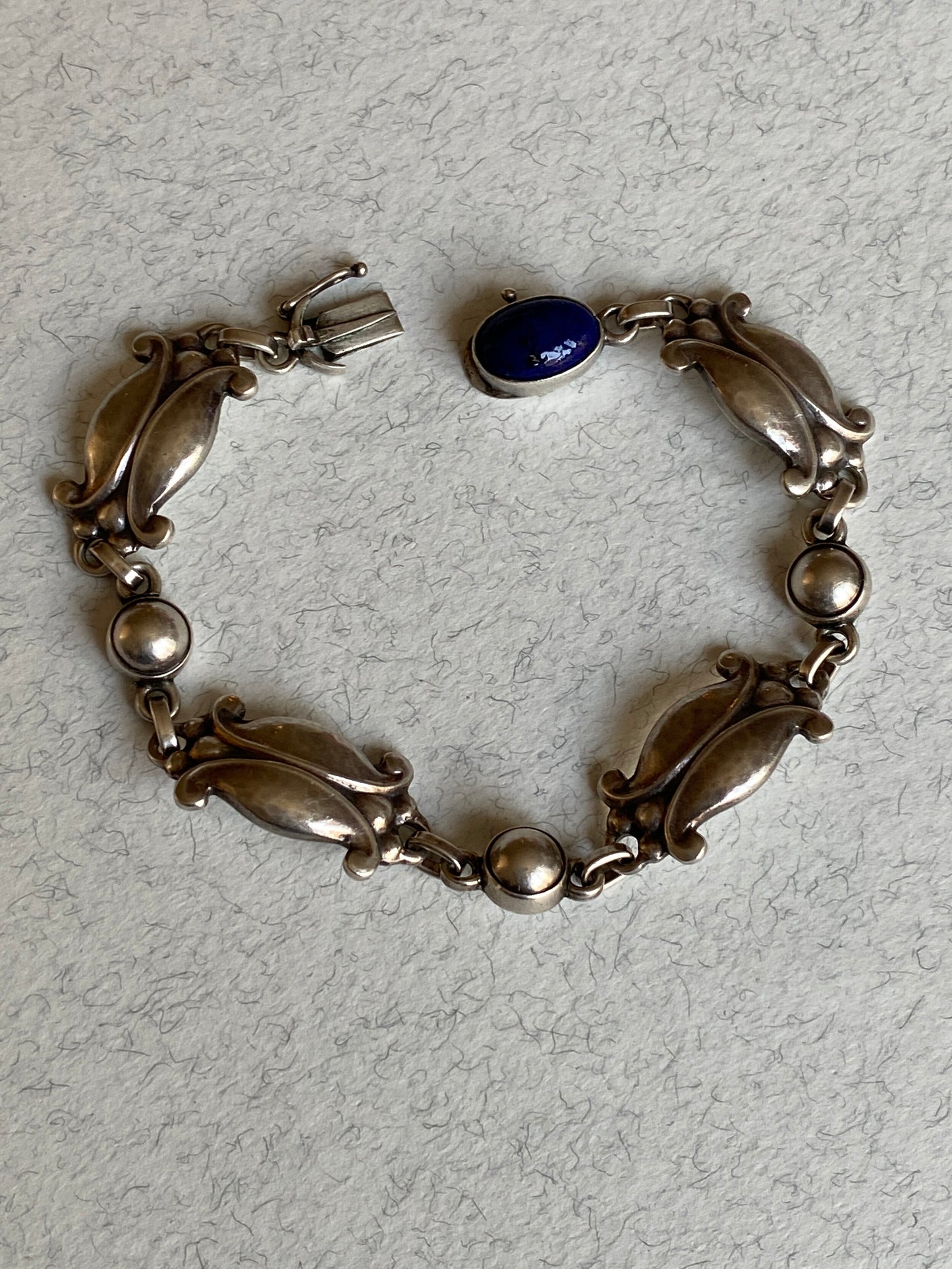 Georg Jensen Sterling Silver Bracelet with Lapis, Design No. 15