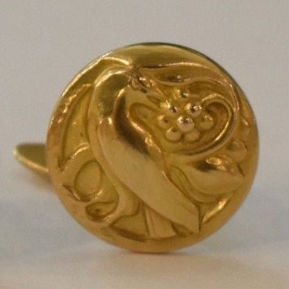 Estate Georg Jensen 18 kt. Bird Eating Grapes Gold Cufflink by KMH, Design 160