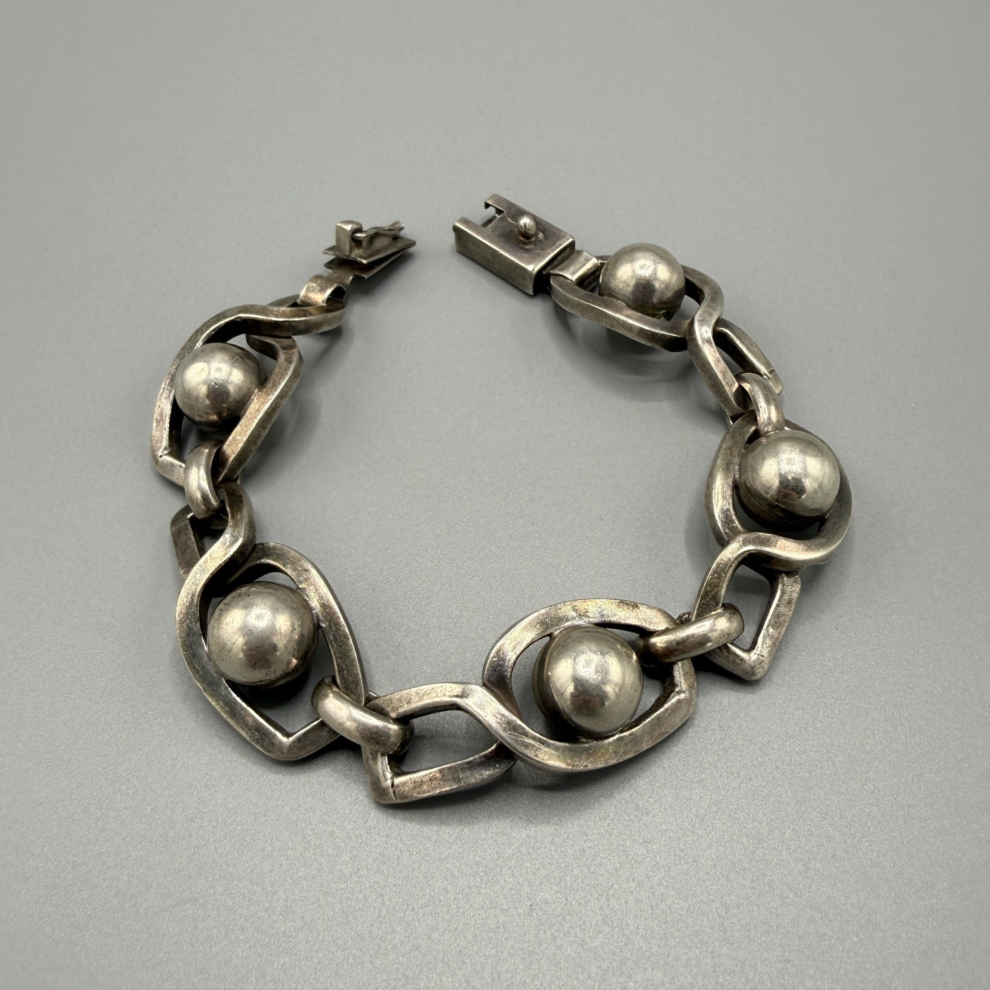 Estate Sterling Silver Eight Ball Bracelet
