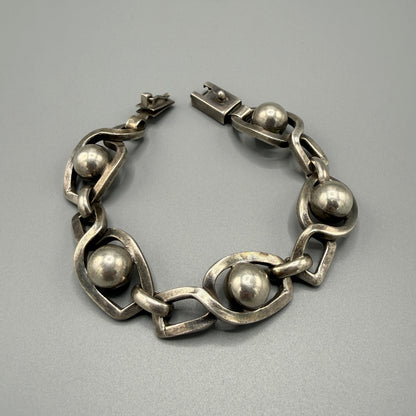Estate Sterling Silver Eight Ball Bracelet