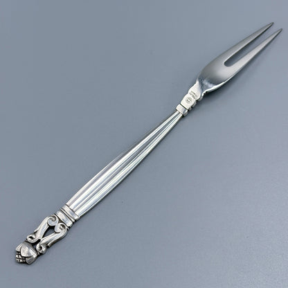 Estate Georg Jensen Sterling Silver "Acorn" Small Two Tine Cold Meat Fork