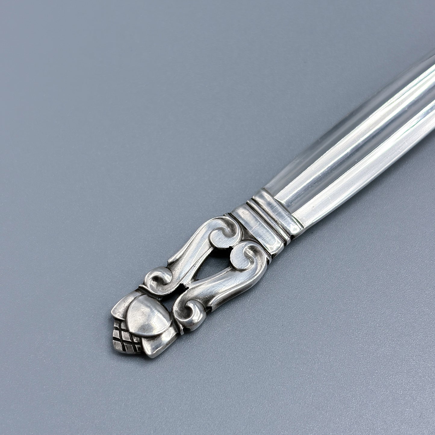 Estate Georg Jensen Sterling Silver "Acorn" Small Two Tine Cold Meat Fork