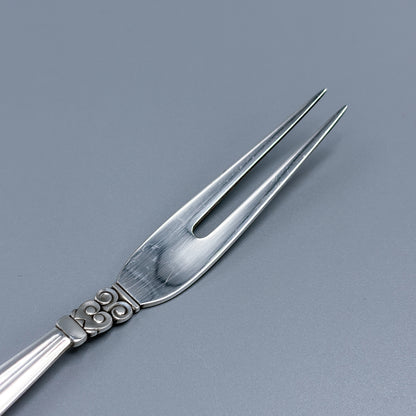 Estate Georg Jensen Sterling Silver "Acorn" Small Two Tine Cold Meat Fork