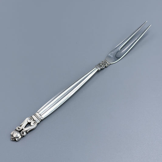 Estate Georg Jensen Sterling Silver "Acorn" Small Two Tine Cold Meat Fork