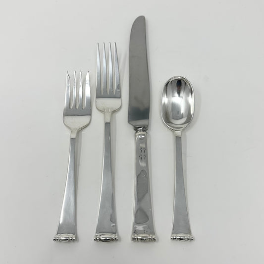 Estate Sterling Silver "Modern Georgian" by Allan Adler 4 Piece Place Setting